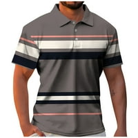 Strungten Muška golf majica Casual Sports V izrez rebrasti ovratnik kratki rukav čvrsta boja Proljeće