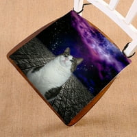 Pozadine Comos, ponosna mačka sa univerzumom Galaxy Space Bule ljubičasta sjedala za jastuk jastuk jastuk