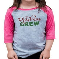 Ate Odjeća Djeca vesele božićne majice - Božićna posada - zvijezde - ružičasta majica mladi XL