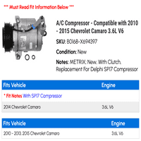 C kompresor - kompatibilan sa - Chevy Camaro 3.6L V 2014