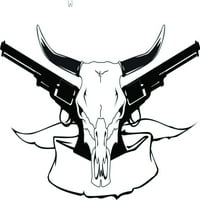 Zidni dizajn Toro glava sa pištoljem za dječake kreveta