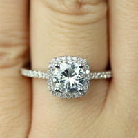 Angažman okrugli rez Zirkoni Žene vjenčani prstenovi nakit za žene Full Diamond Dame Ring Rings Silver