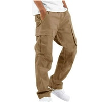 Muške hlače Muškarci Čvrsti povremeni džepovi na otvorenom ravno tipom fitness hlače hlače hlače kaki