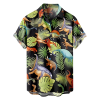 Muška gumba dolje majice prozračne havajske kratke rukave za dječake smiješne majice na plaži Ljetni