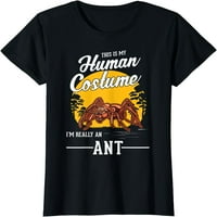 Ženski vrhovi mrav Human Coustum Halloween Ant majica Poklon kratkih rukava za zabave Crna Tee