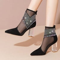 Akiigool Fall Boots za žene Ženske modne čizme čipke čipke čipke udružene cipele s niskim potpeticama