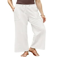 Colisha Wounge Lounge Pant Ravne široke noge duge hlače Čvrste boje pantalone Ležerne prilike za svakodnevno