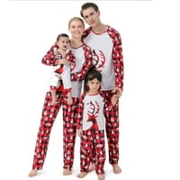 Božićne pidžame za porodičnu podudaranje PJS postavljeno klasično pletene Xmas Tree Claus Reindeer Print
