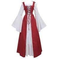 Haljine za žene A-line maxi patchwork dugih rukava dekolte retro vruće prodaje surplicirane haljine
