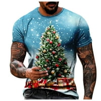 Muška božićna majica jesen zimska majica casual oct božićni tiskani majica kratkih rukava Christmastop