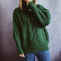Wavsuf pulover džemperi za žene lagana zimska klirens casual visoki vrat dugih rukava čvrste pletene