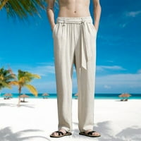 Ketyyh-Chn Big i visoke hlače opušteno fit elastičnost Slim Multi-džepne duge hlače Bež, 2xL