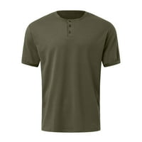 Košulje za vježbanje za muškarce Ljetna moda Jednostavno dugme Kratki rukav bluza majica Green XXXL