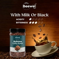 Beewel Robusta zrna kafe - 300gms, specijalitet, srednji pečen cijeli grah, svježe pečena zrna kafe