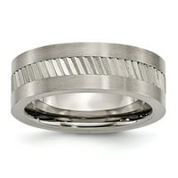 SOLID TITANIJ SAWTOOTH Dizajn Stan Matte brušena završnica rub Muški vjenčani prsten veličine 9