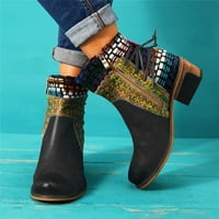 FVWitlyh gležnjače za žene Boots Boots Boots Boots Elastic Boots kratki patentni zatvarač modne rimske potpetice, žene 39