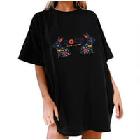 Žene prevelike grafičke majice Okrugli vrat Ljeto kratkih rukava Tee Casual TEEN Girls Majica Bluza