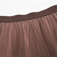 Haljina za žene Visena elastična boja Visoka haljina Mrežna mreža Duga nepravilna ženska haljina Soild