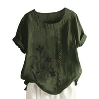Majice za žene kratki rukav elastični tee zeleni xx-l