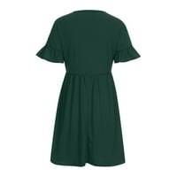 Formalna haljina za žensko, ljeto plus veličine kratkih rukava čvrstog vitka-fit bež rođendanske haljine