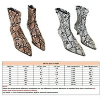 Ferndule Women patentni zatvarač Zimske cipele udobnost Udobne zmijske uzorak Srednja potpetica vodootporna šiljasti plijeni đumbir žuti 5