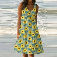 Gotyou Haljine ženska haljina Ležerne prilike za ispis plaža Suknja Sundress Gold 4xL