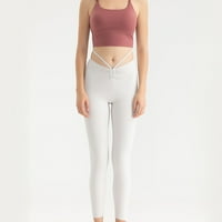 NJSHNMN ženske joge hlače rastezanje mršavih hlača Jeans gamaše vježbanje s džepovima za žene visoki