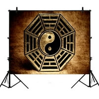 7x5ft Zen Art Backdrops, Old Vinatge Yin Yang Symbol mir Fotografija pozadina Poliester Photo Pozadinski