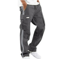 Muške hlače za čišćenje Muškarci Solid Patchwork Casual Više džepova Vanjski ravni tip Fitness hlače
