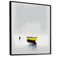 Art DesimanArt Žuti čamac za maglu na jezeru II Primorski brod uokvireni zidni otisci u. Široko u. Visoko