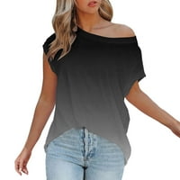 Žene Ležerni kratki rukav sa majica na ramenu na otvorenom Soft Basic Tunic Tunic TOPS Napomena Molimo