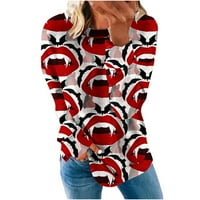 Giligiliso Žene vrhovi pulover dame modne otisnute labave majice dugih rukava bluza okrugla vrat Ležerne