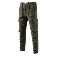 Simplmasygeni Muškarci Ležerne hlače Pantalone pantalone sa zatvaračem Cargo Solid Multi-džepnim opterećenim