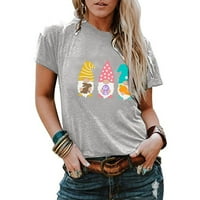 Ženske košulje Trendi moda Uskrs Goblin Print Okrugli vrat Labavi bluza s kratkim rukavima Žene vrhovi