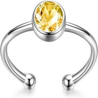 Božićni pokloni za svoj prirodni kameni prsten sterling srebrne ploče zvona pice za pice Podesive veličine Prstena nakita pokloni za žene djevojke
