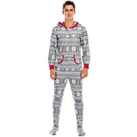 Yuanyu Božićne pidžame Jednodijelni kombinezon za spavanje Kućna odjeća Podudaranje porodičnog roditeljskog djece PJ-a s dugim rukavom za spavanje salona
