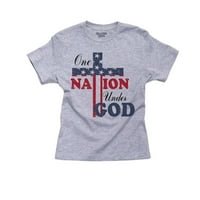Jedna nacija pod Bogom - Patmiot Christian Cross Boy's Pamučna majica za mlade