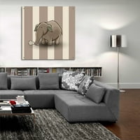 Epic Art 'Elephant Brown' graphin, akrilna staklena zidna umjetnost, 36 x36