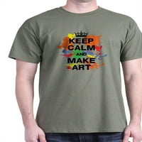Cafepress - Budite mirni i napravite umjetnost tamna majica - pamučna majica