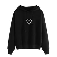 Duks za žene Trendi jesenski zimski hoodie dukseri dugih rukava udoban crni m