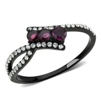 Žene crno sitni prsten Anillo para mujer ynos djece prsten od nehrđajućeg čelika sa AAA razredom CZ u Fuchsia Portici