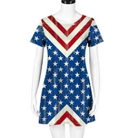 Odeerbi 4. jula Patriotska ljetna haljina za žene Vintage haljina Ležerna dana neovisnosti Odštampana
