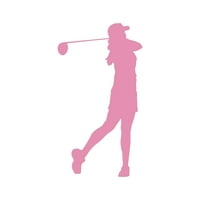 Žena Golfer naljepnica naljepnica Die Cut - samoljepljivi vinil - Vremenska zaštitna - izrađena u SAD