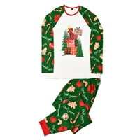 SimplMasygeni Porodica Božićna odijela Outfits Clearence Roditeljski dečji setovi Božićni muški zabluda za bluzu dugih rukava + hlače Xmas Porodica Porodica Padžama