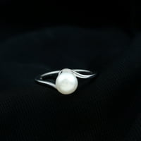 Slatkovodni biserni solitaire bypass prsten, juni ring rođenja, 2. CT, 14k bijelo zlato, SAD 10,00