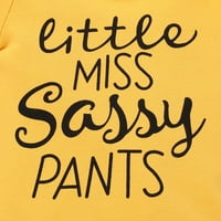 Dooleck Little Miss Sassy Hlače odijelo za novorođenčad rufffter bodysuit Sunflower Hotsores set