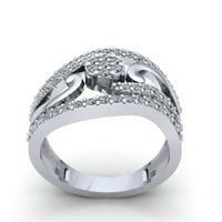 Prirodno 2CT okruglo Diamond Dame Bridal Fancy Angažman za angažman prsten od punog 10k ruža, bijelo ili žuto zlato H si2