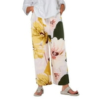 Bacc ženske hlače ženske pajama hlače udobne tiskane široke pantalone za noge luk elastični struk dugi