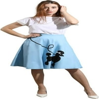 Ženska 50s slatka pudlica patentni zatvarač nazad ruffled swing a-line suknja