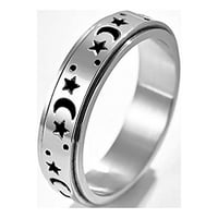 Umitay prstenovi od nehrđajućeg čelika Mjesec i zvezdani prsten Streev olakšanje anksioznog prstena